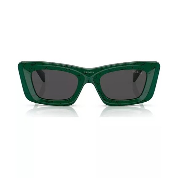 Prada Women's Fashion 50mm Green Marble Sunglasses - Picture 3 of 13